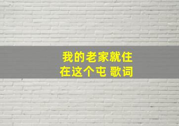 我的老家就住在这个屯 歌词